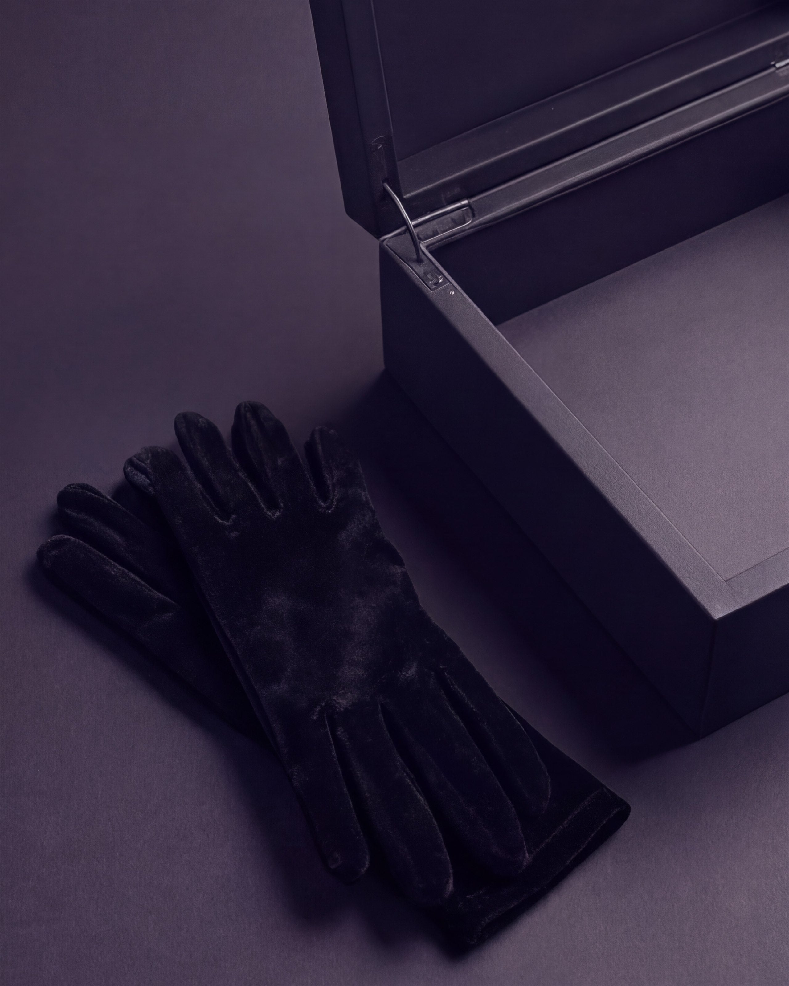 Open presentation box positioned for review